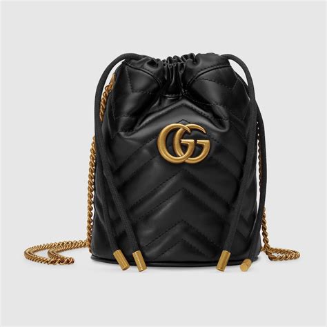 gucci marmont bucket bag black